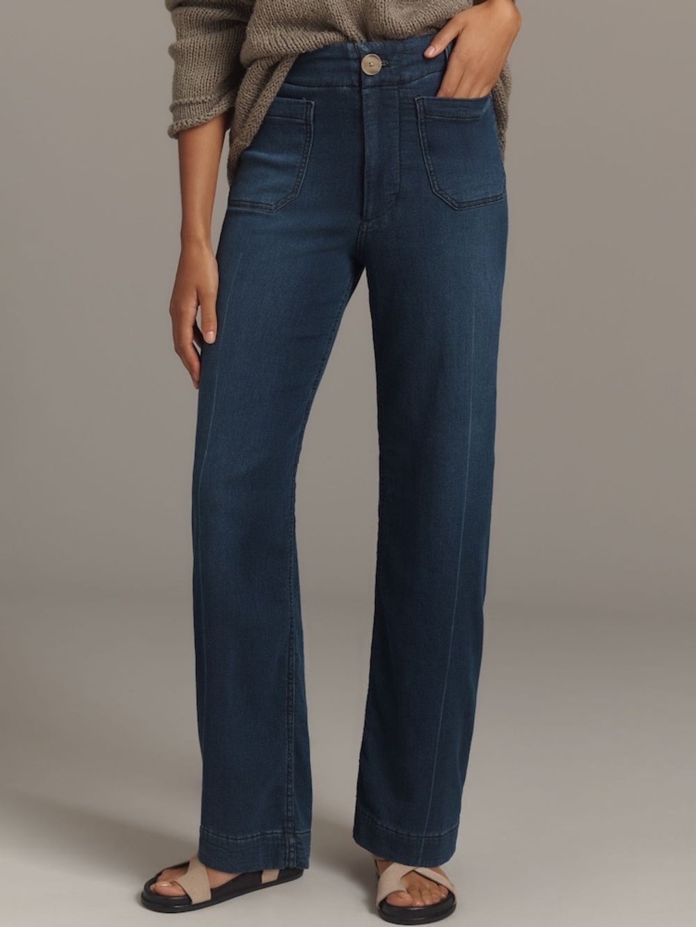 Maeve By Anthropologie The Colette Full Length Light Weight Blue Denim Pants